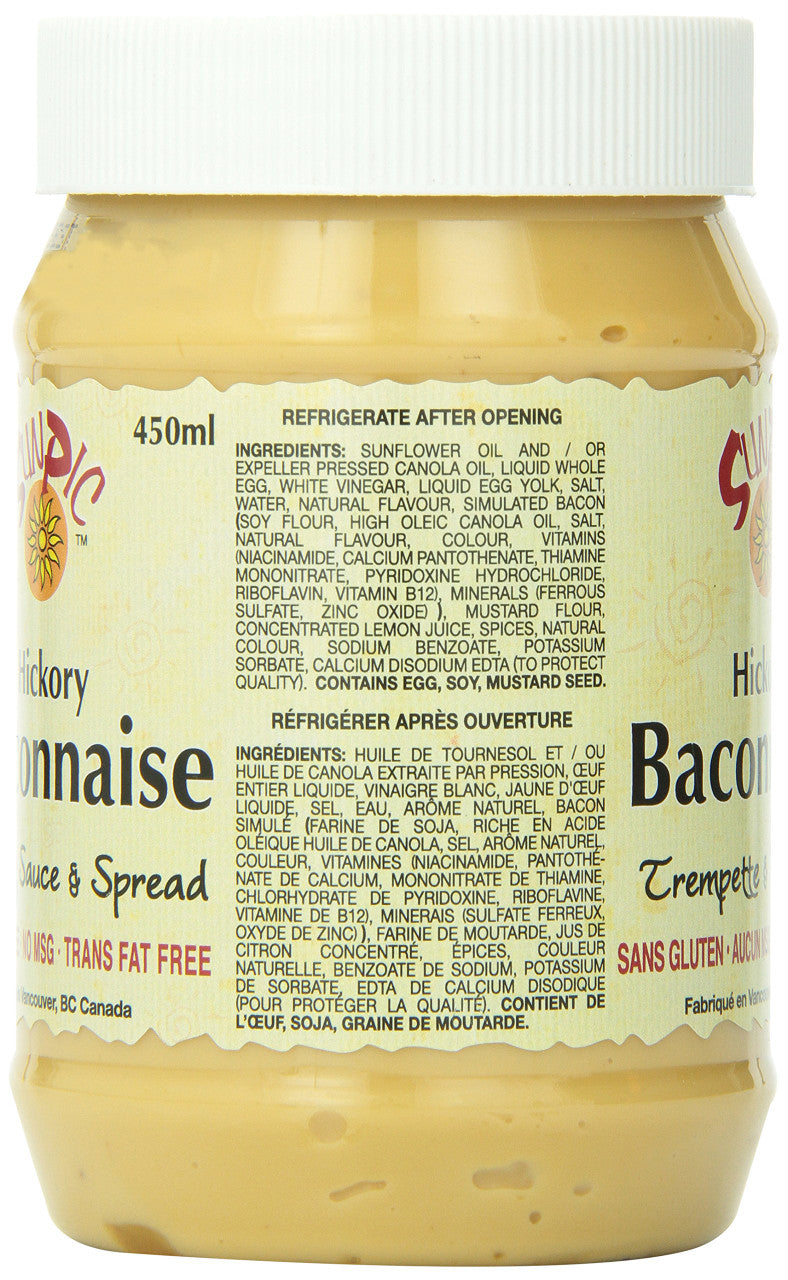 Sunpic Hickory Baconnaise, 450ml/15.2 oz.,Dipping Sauce & Spread, (Canadian)
