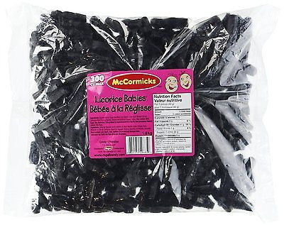 McCormicks Licorice Babies 1.8kg 300 Pieces 3.96 Pounds {Imported from Canada}