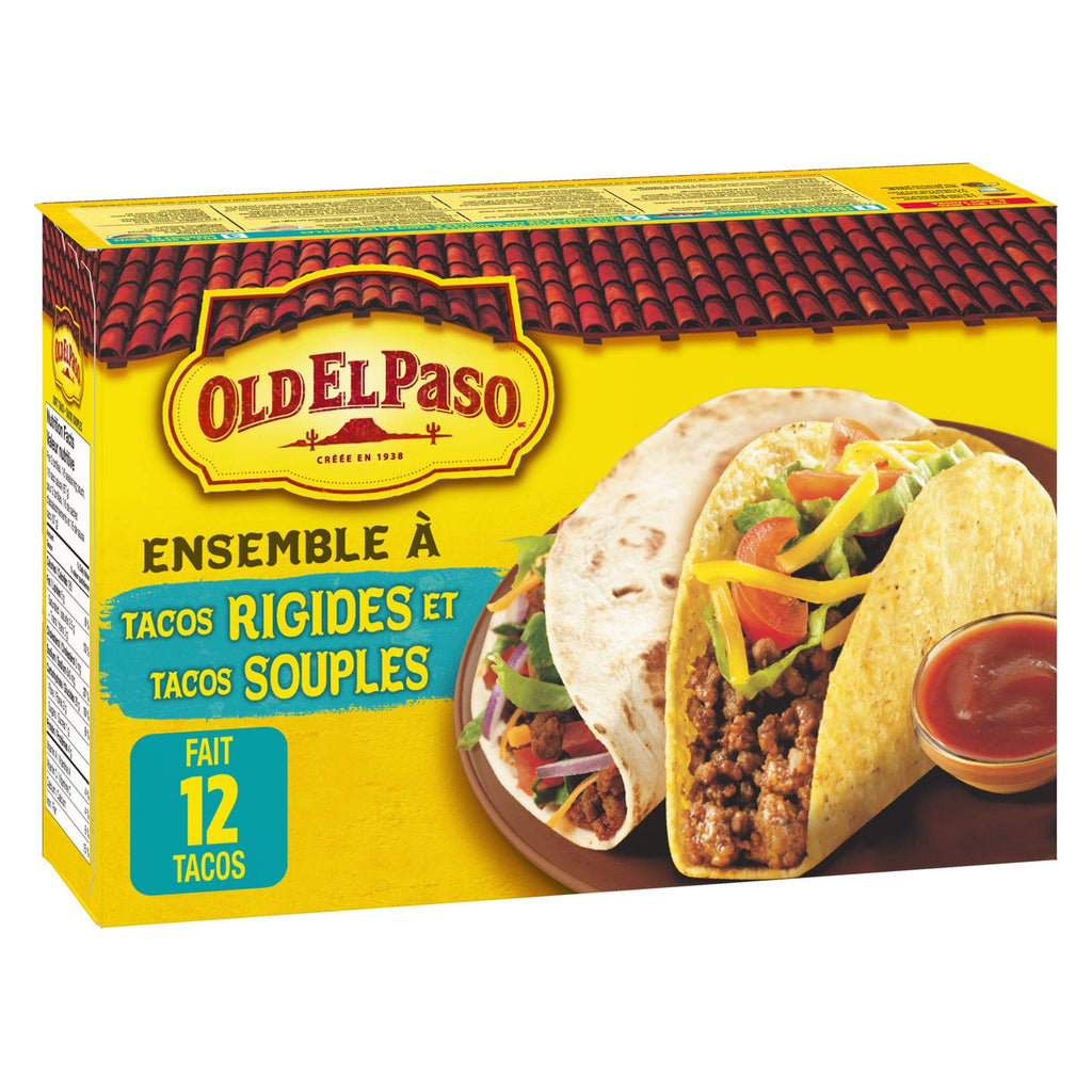 Old El Paso Hard and Soft Taco Kit, 12ct, 340g Imported from Canada