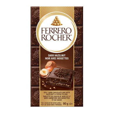 Ferrero Rocher Premium Dark Chocolate Hazelnut Bar, 90g/3.15 oz. Bar {Imported from Canada}