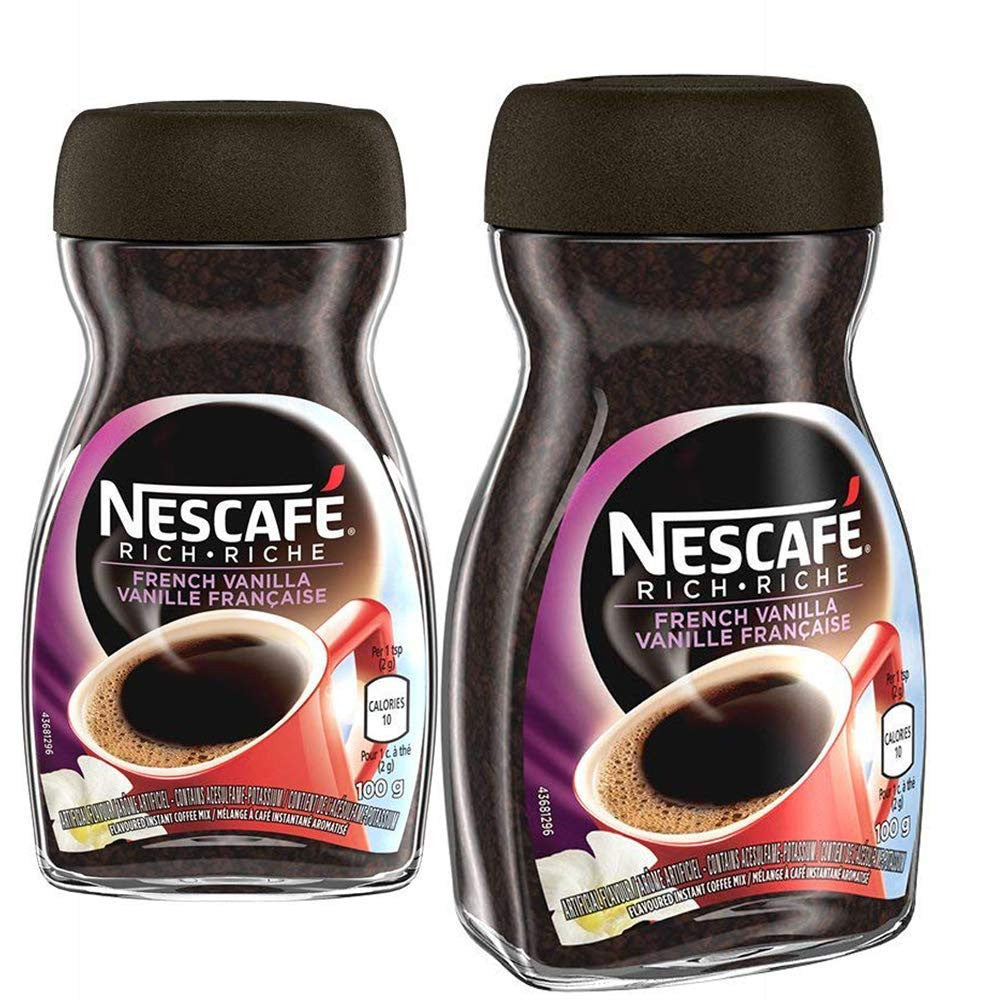 NESCAFE Rich Instant Coffee, 100g Jar, 2pk (French Vanilla) {Imported from Canada}