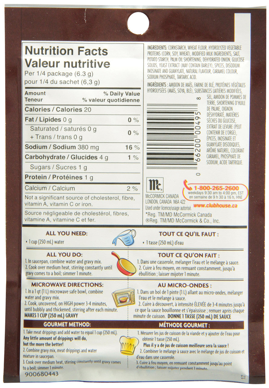 Club House Chicken Gravy Mix, 25g/1oz., {Imported from Canada}