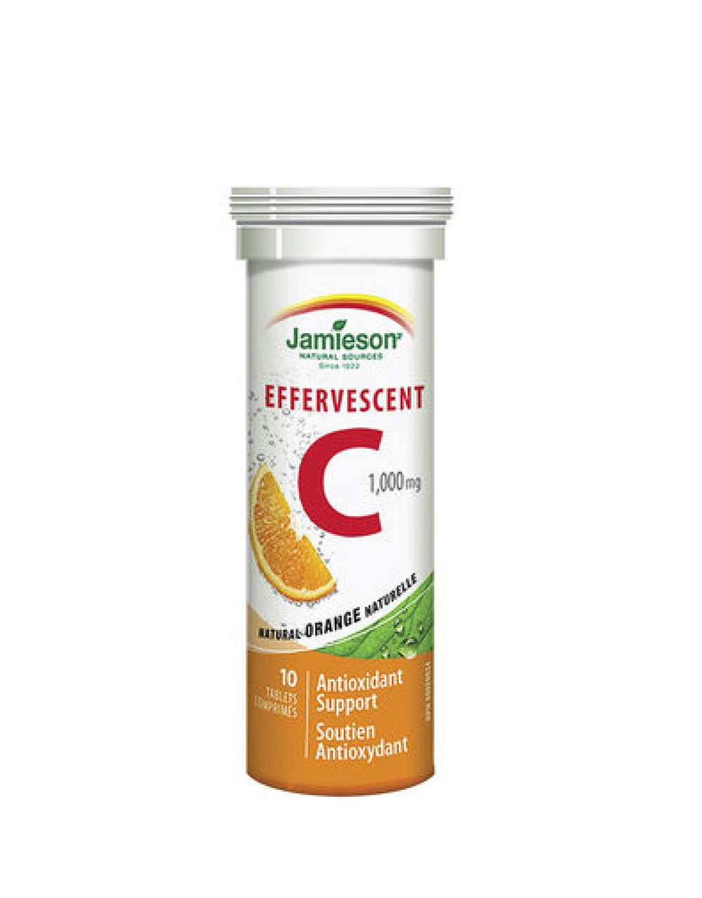 Jamieson Effervescent C, 1,000 MG - ORANGE, 10 tubes {Imported from Canada}