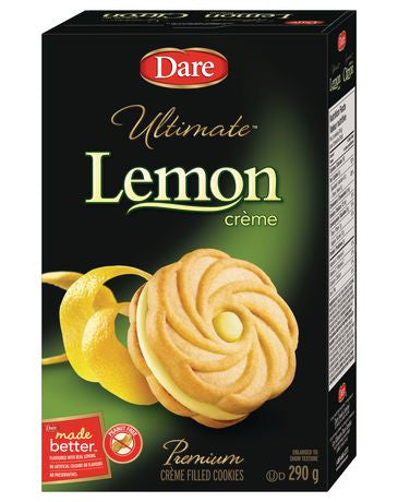 Dare Lemon Creme Filled Cookies, 290g/10.2oz, 12 Count, (Imported from Canada)