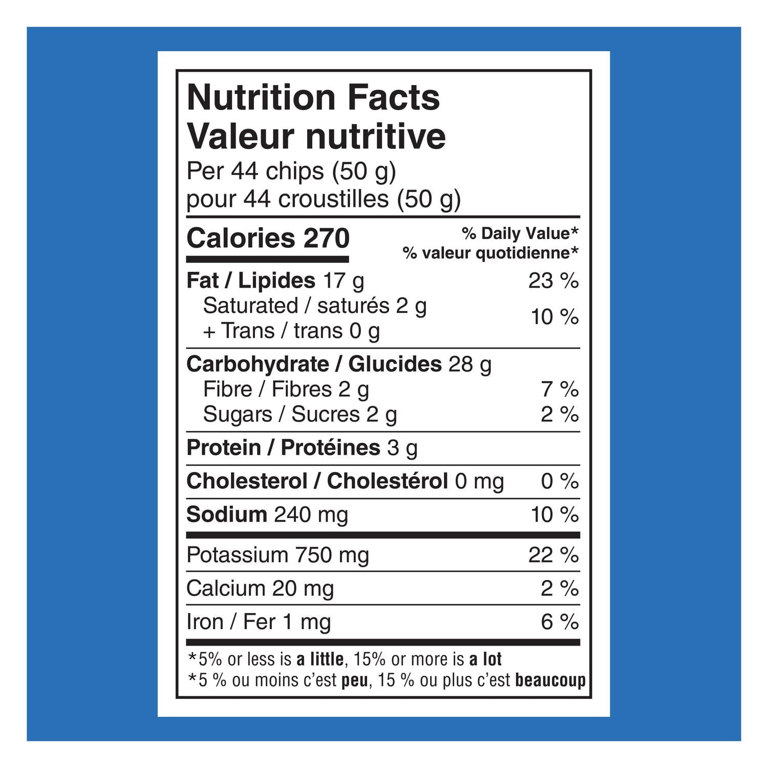 Lays LAYSFEST Rockin' Buffalo Potato Chips, 220g/7.8 oz - Nutrition Facts Label