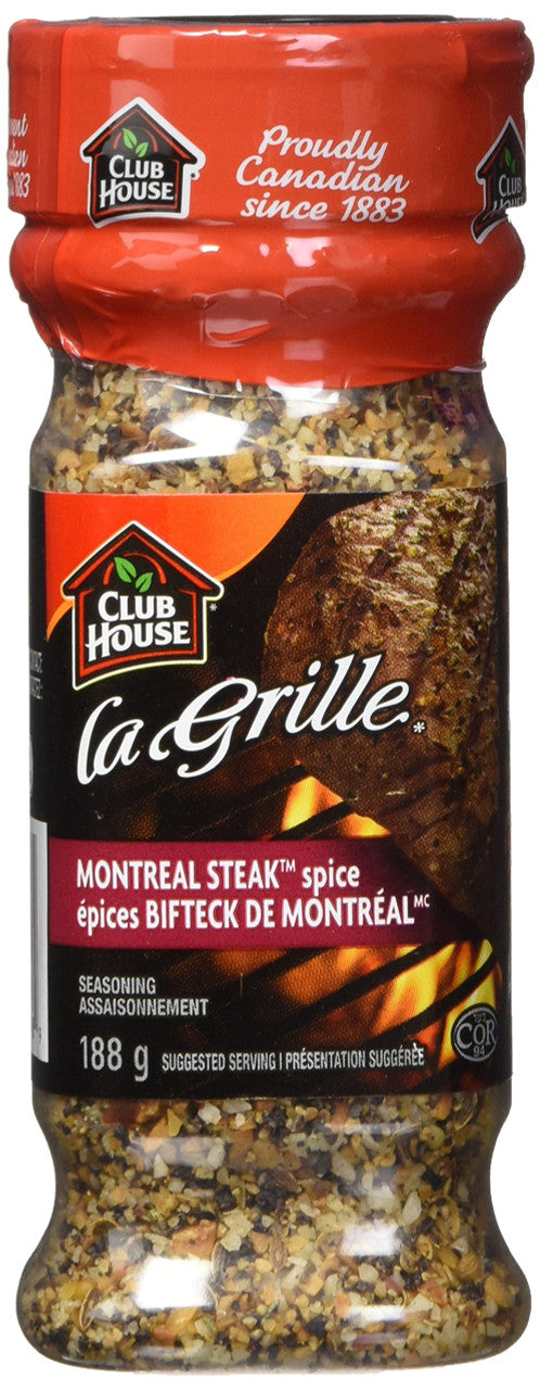 Club House La Grille Montreal Steak Spice, 188g/6.6oz., {Imported from Canada}