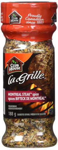 Club House La Grille Montreal Steak Spice, 188g/6.6oz., {Imported from Canada}