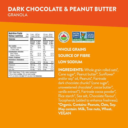 Nature's Path Love Crunch Organic Dark Chocolate & Peanut Butter Granola, 325g/11 oz. Bag {Imported from Canada}