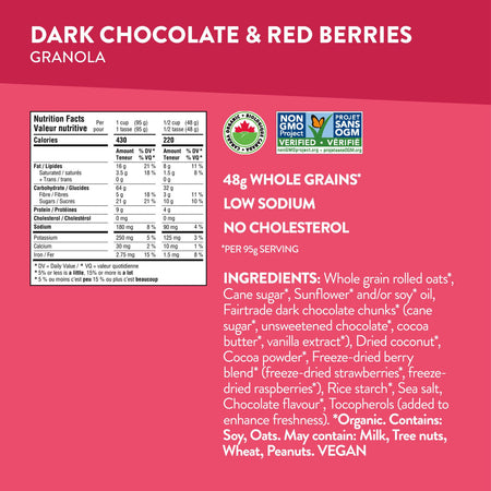 Nature's Path Love Crunch Organic Dark Chocolate & Red Berries Granola, 325g/11 oz. Bag {Imported from Canada}