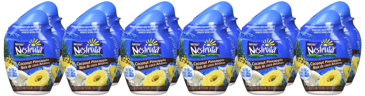 Nesfruta Coconut Pineapple Liquid Water Enhancer, 12x52ml (Imported from Canada)