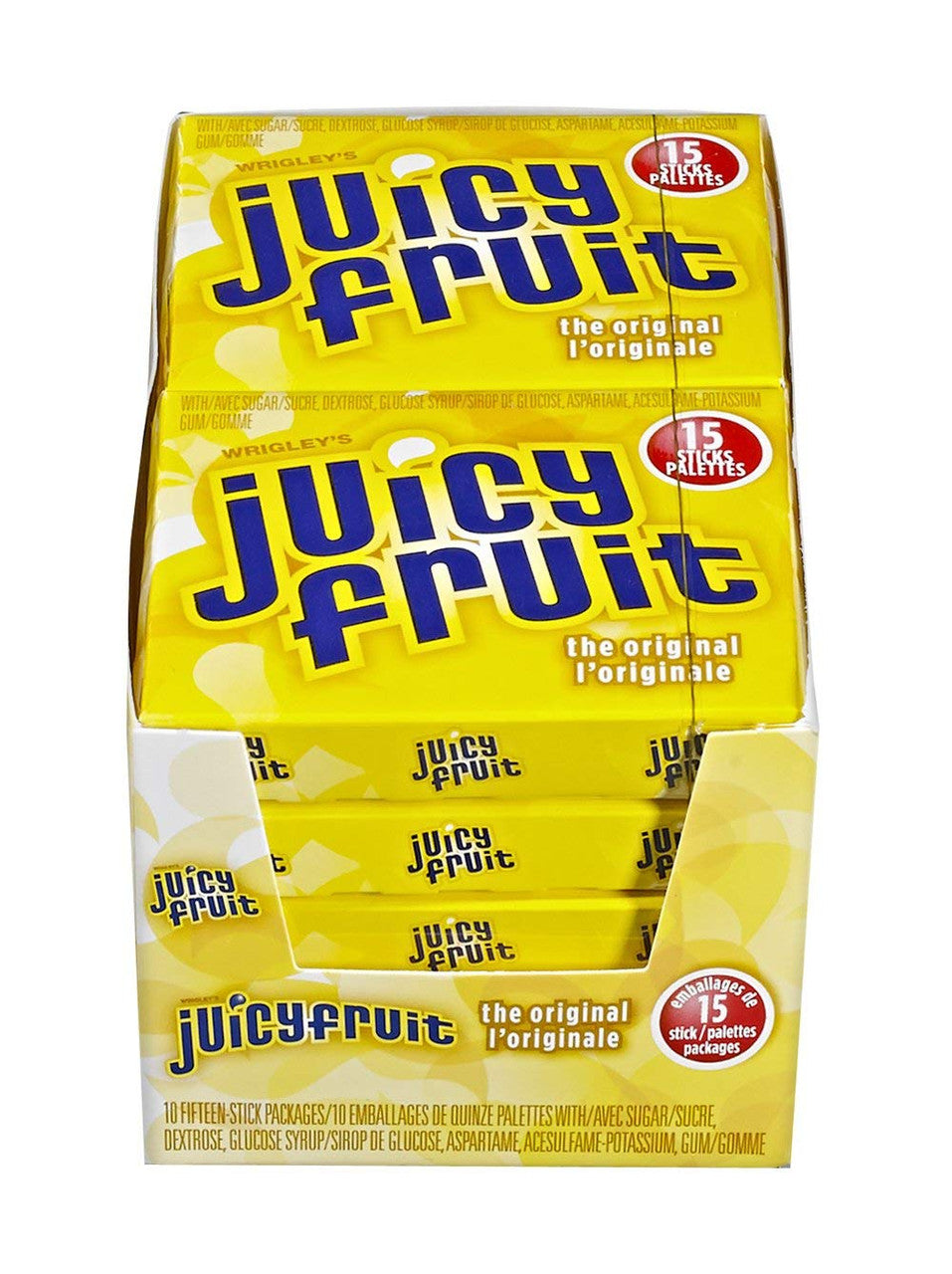 Juicy Fruit Original Stick Gum - 10x15/150ct {Imported from Canada}