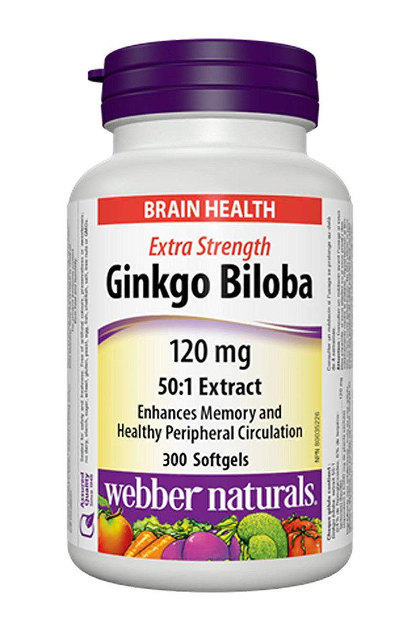 Webber Naturals Ginkgo Biloba Extra Strength 120mg 300softgel