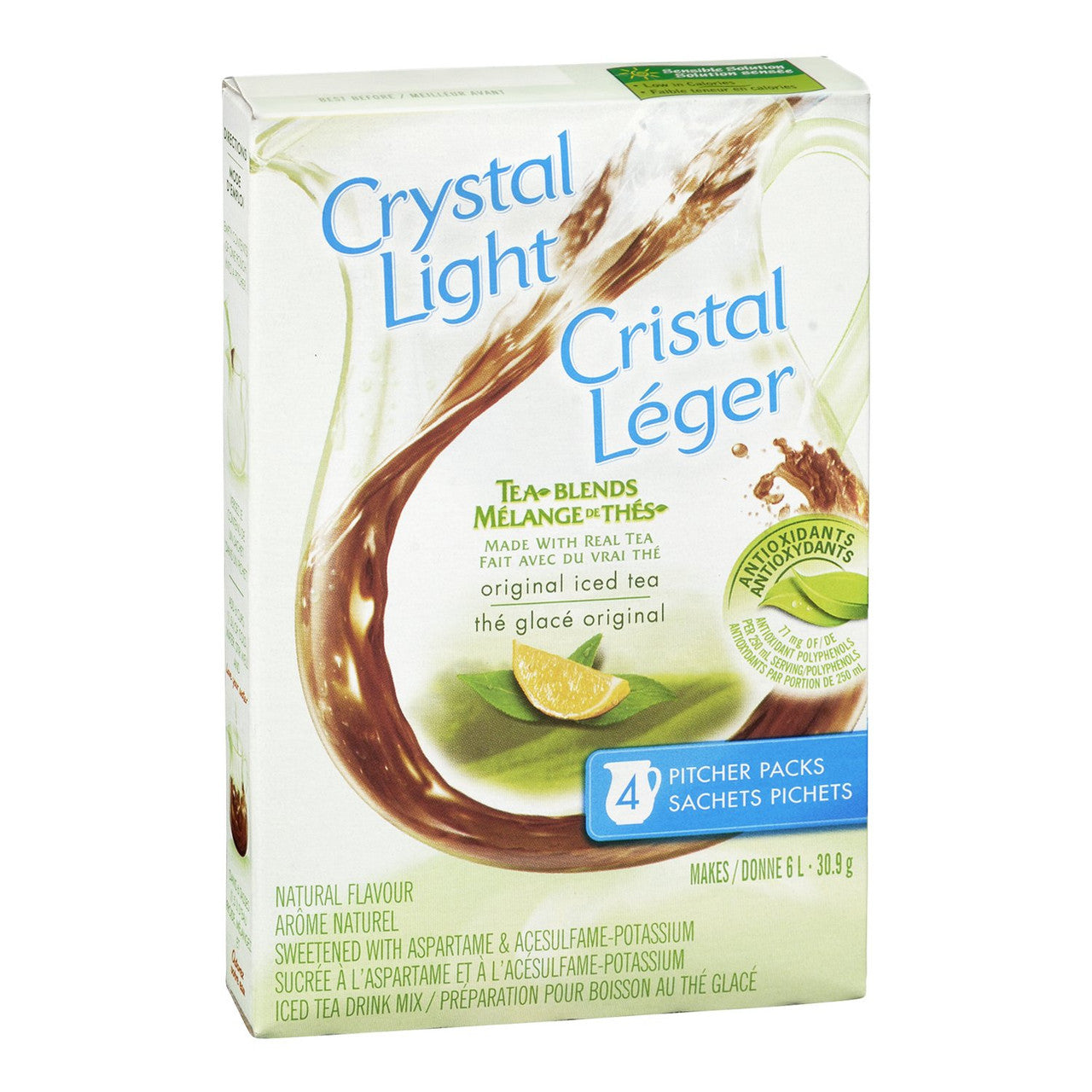 CRYSTAL LIGHT Iced Tea, 30.9g, makes 6 Liters - {Imported from Canada}