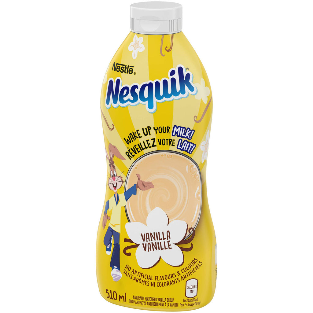 Nestle Nesquik Vanilla Syrup, 510 ml/ 17.2 fl oz., (12 count) {Imported from Canada}