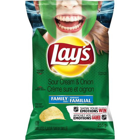 Lay's Potato Chips - Sour Cream & Onion, 255g/9 oz., {Imported from Canada}