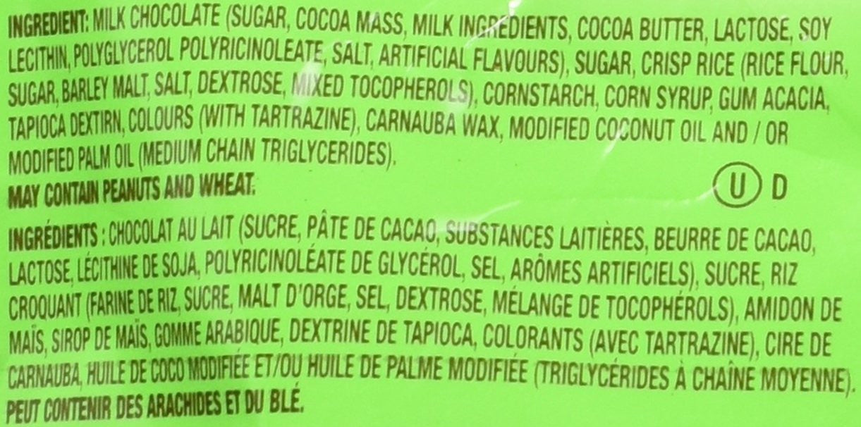 Mars M&M's Crispy Chocolate Candy, 176g/6.2oz Peg Bag (Imported from Canada)