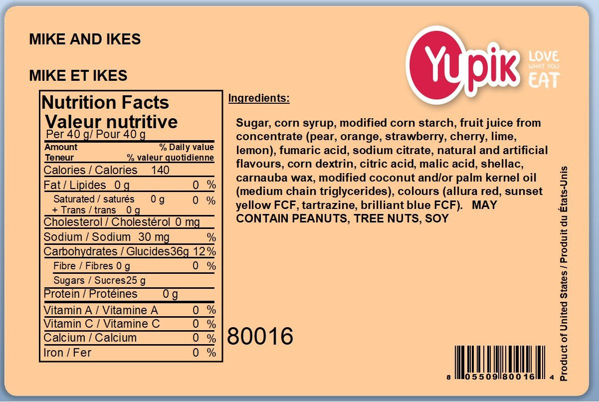 Yupik Mike And Ikes, 1Kg/2.2lbs Bag, {Imported from Canada}