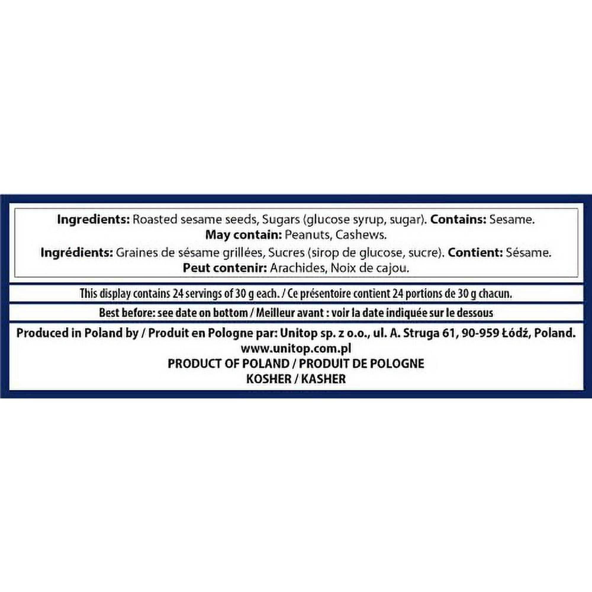 Sesame Snaps, Ready To Eat Snack Bars, 24 Pack, 30g each, 720g/25.3 oz