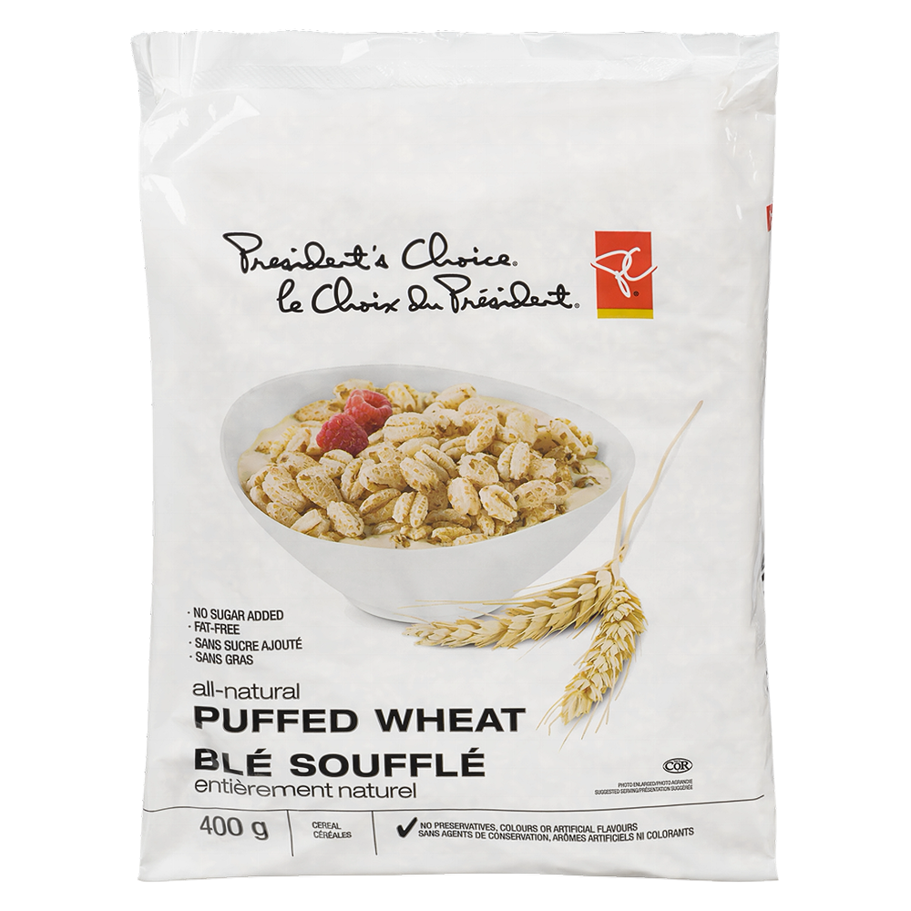 PC All Natural Puffed Wheat 400g/14.1 oz. bag {Imported from Canada}