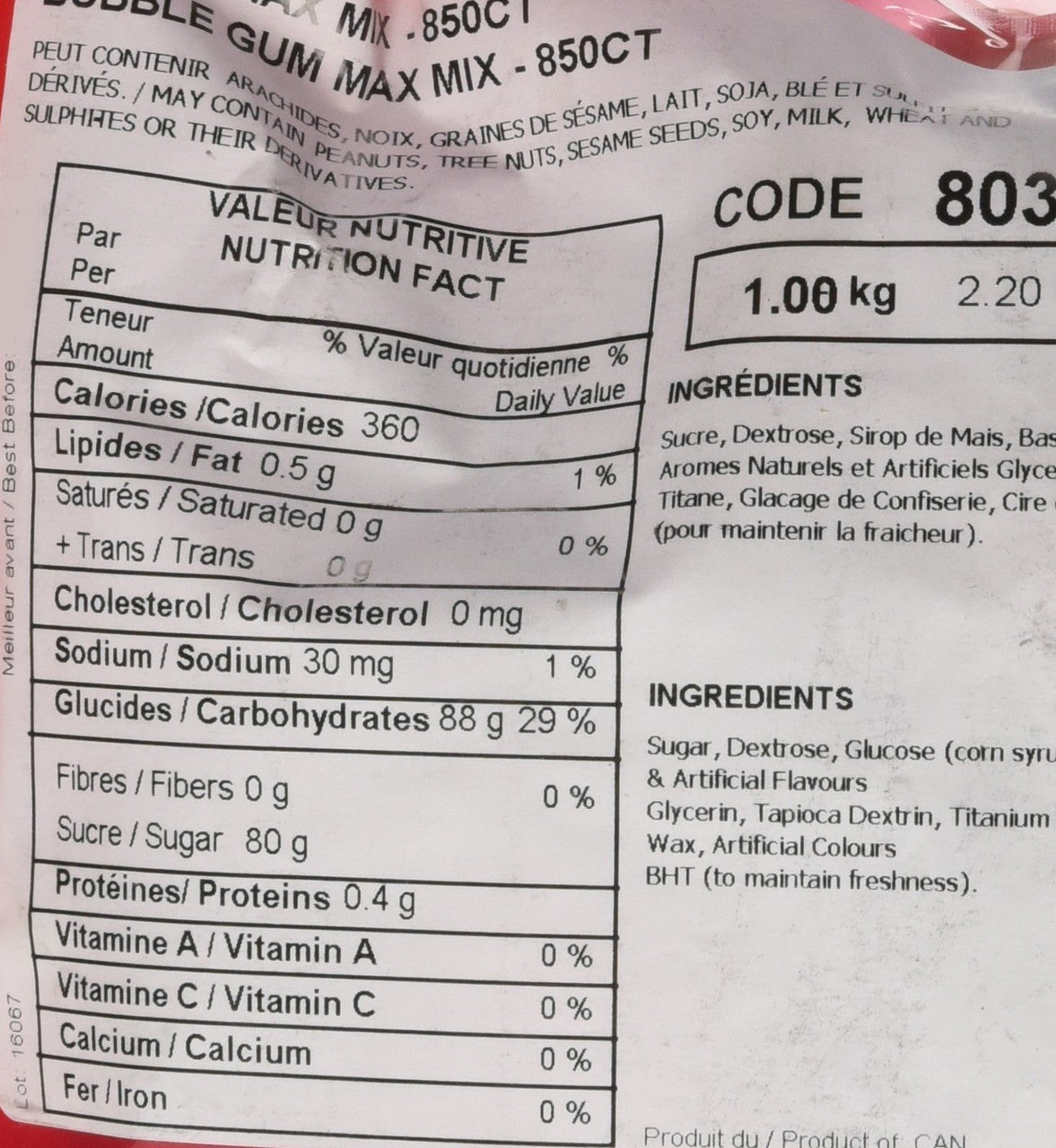 Yupik Bubble Gum Max Mix, 1kg (Large Gum Balls) {Imported from Canada}