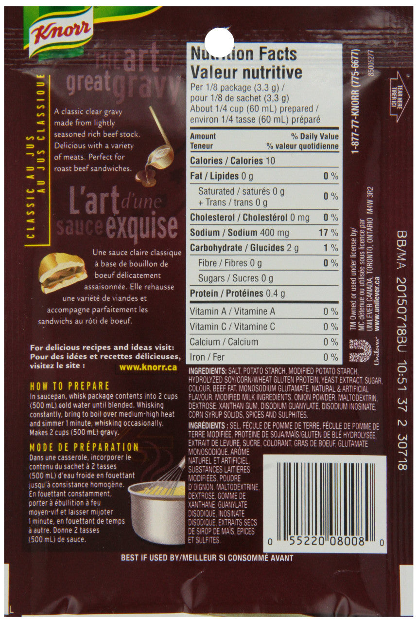 Knorr Classic Roast Gravy Mix, Au Jus 26g/.9oz {Imported from Canada}