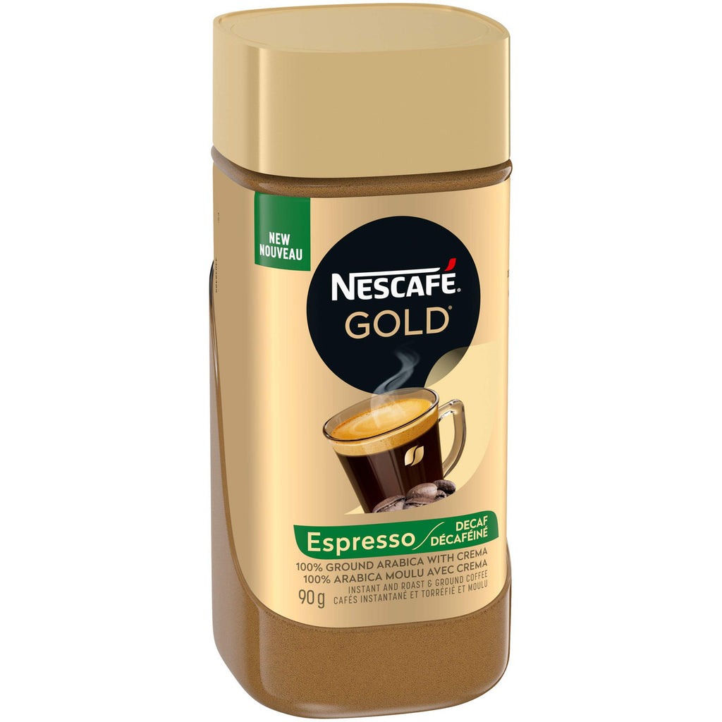 Nescafé 1 Gold Espresso Decaf Instant Coffee, 90g/3.2oz {Imported from Canada}