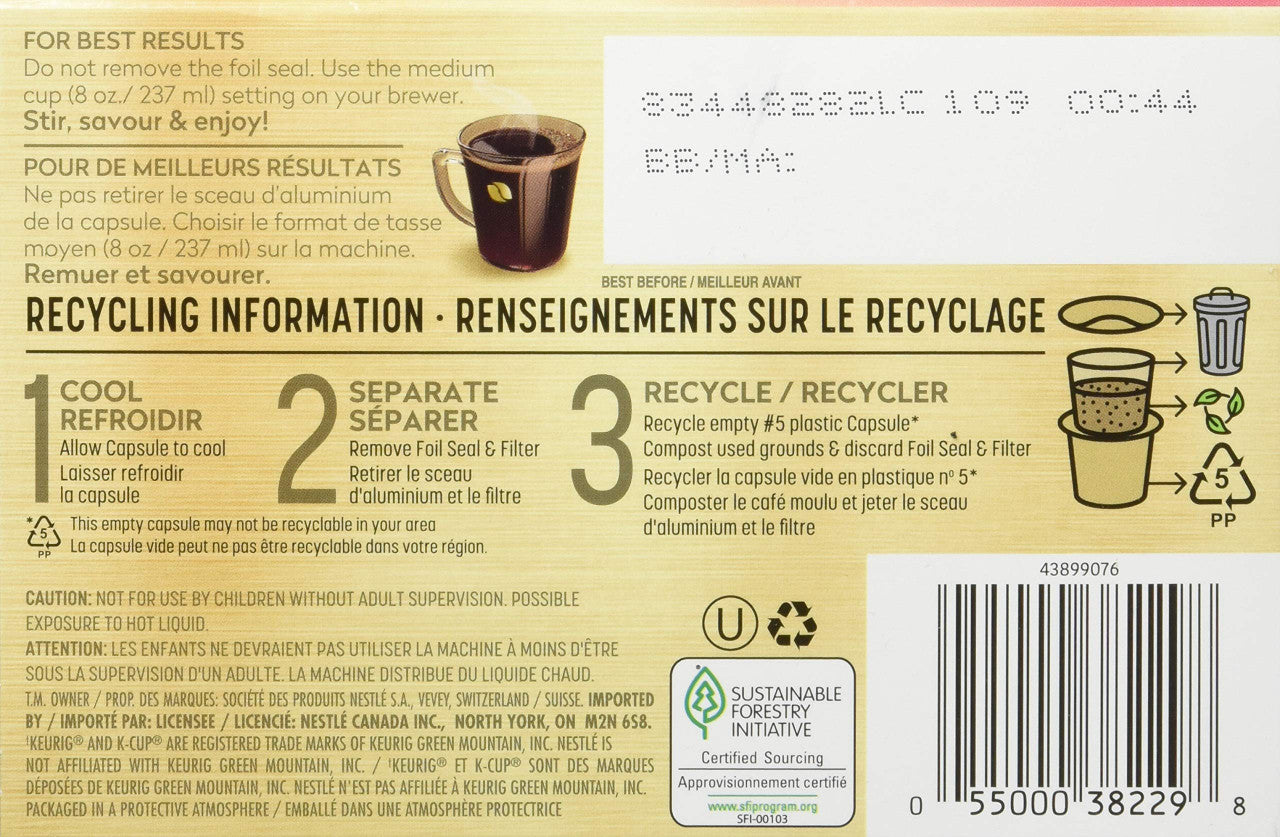 NESCAFE GOLD ORIGINS, Colombia Coffee Capsules, 12ct x 10.5 g, {Imported from Canada}