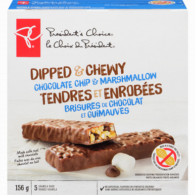 PC Dipped Chewy Chocolate Chip Marshmallow Granola Bars 156g/5.5 oz {Imported from Canada}