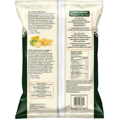 Miss Vickie's Kettle Cooked Cheddar & Herbs Chips 220g/7.8 oz. {Canadian}