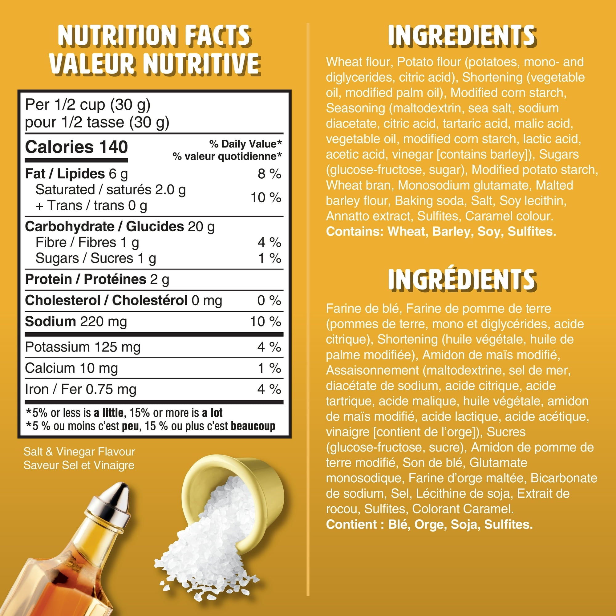 Crispers Salt & Vinegar Crackers nutrition information