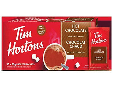 Tim Hortons New Hot Chocolate Packets/ Sachets 30 x 28g/0.98oz (Imported from Canada)