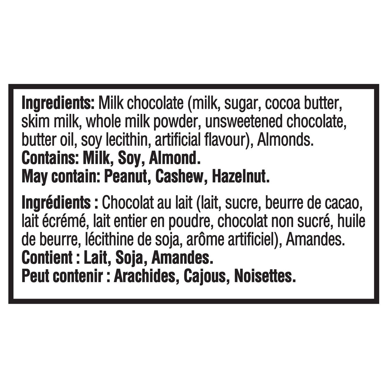 Cadbury, Dairy Milk Almond, Chocolate Bar, 100g/3.5oz., {Imported from Canada}