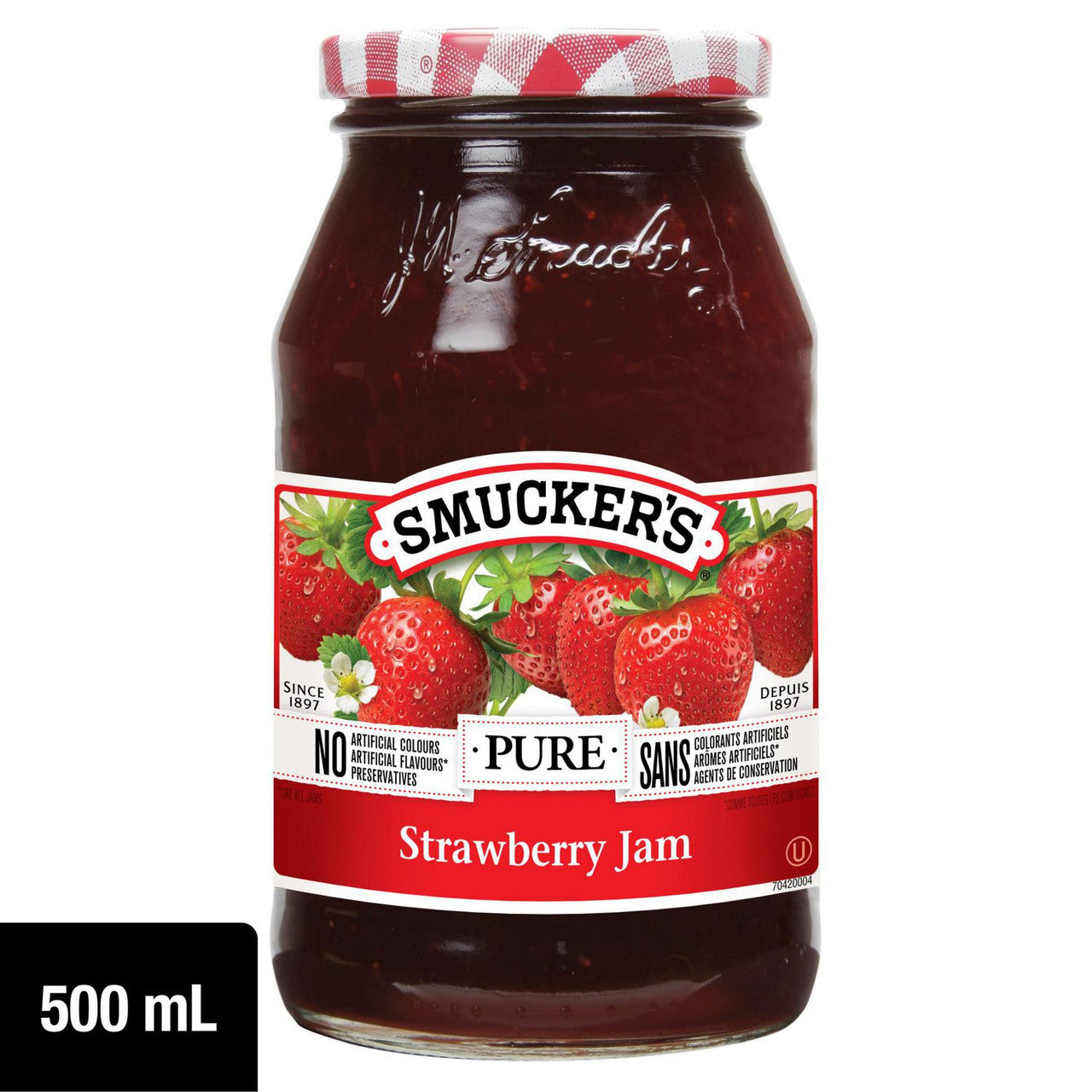Pure Strawberry Jam, 500ml/17.5 oz., Jar {Imported from Canada}