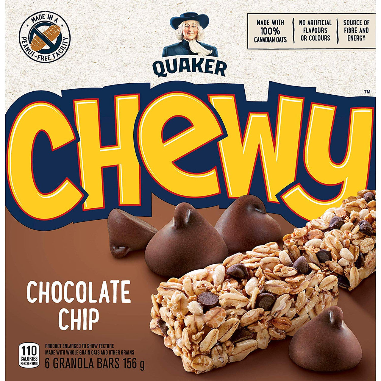 Quaker Chewy Chocolate Chip, 6 Bar Pack (Pack of 12) {Imported from Canada}
