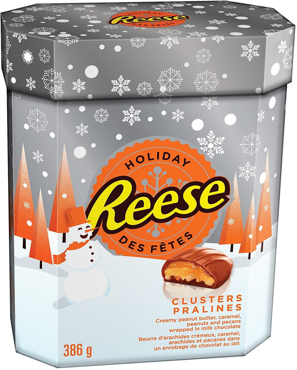 REESE Christmas & Holiday Chocolate, Peanut Butter, Caramel and Nut Clusters, 386g/13.6 oz., {Imported from Canada}