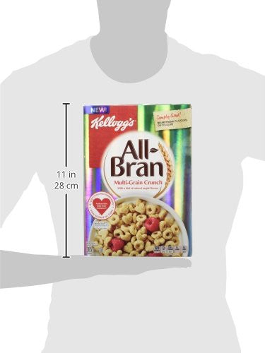Kellogg's All-Bran Multi-Grain Crunch Cereal, 305g/10.8oz, Maple (Imported from Canada)