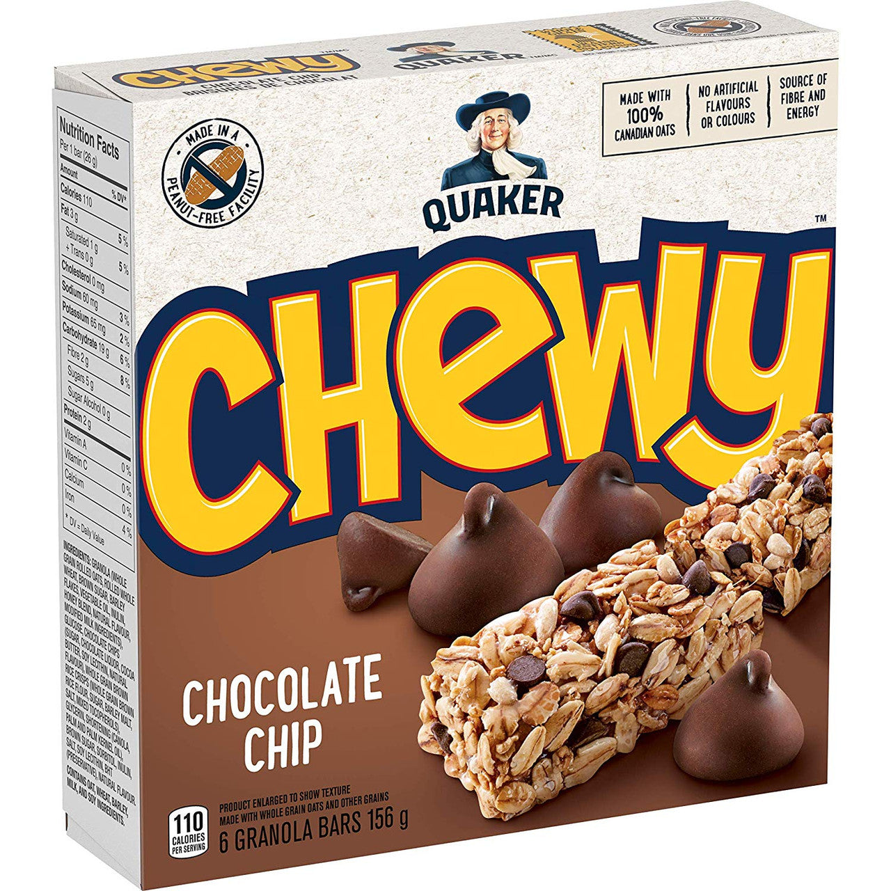 Quaker Chewy Chocolate Chip, 6 Bar Pack (Pack of 12) {Imported from Canada}