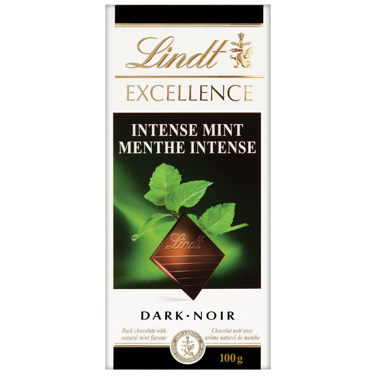 Lindt Excellence Intense Mint Dark Chocolate Bar, 100g/3.5 oz. {Imported from Canada}