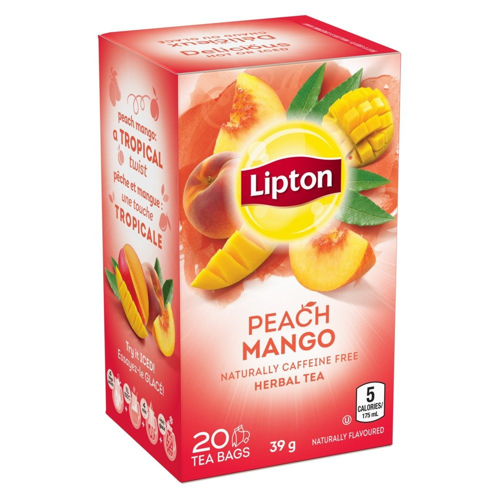 Lipton Peach & Mango Pyramid Tea Bags 20 Tea {Imported from Canada}