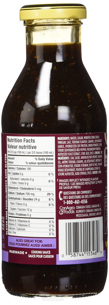 VH Teriyaki Stir-Fry Sauce, 355ml/12oz, 12 Count, {Imported from Canada}