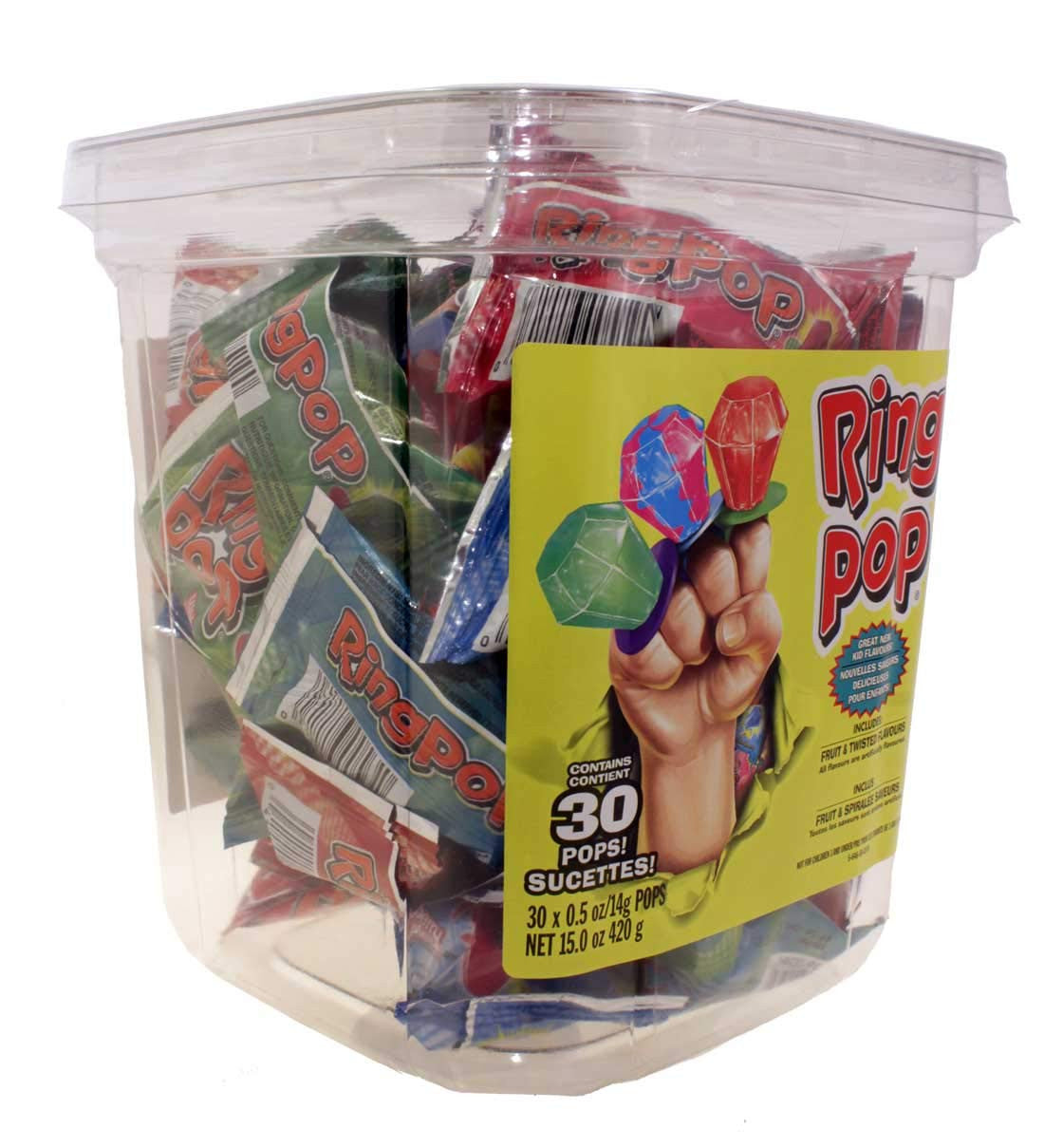 Ringpop Assorted Pops, 30 count Tub, 420g/14.8 oz., {Imported from Canada}