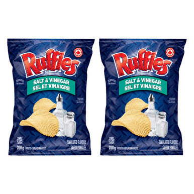 Ruffles Salt & Vinegar Potato Chips 200g/7.05oz, 2-Pack {Imported from Canada}