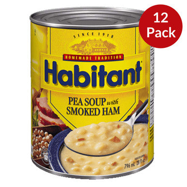 Habitant Pea Soup with Smoked Ham 796ml/28 fl. oz. 12-Pack {Imported from Canada}