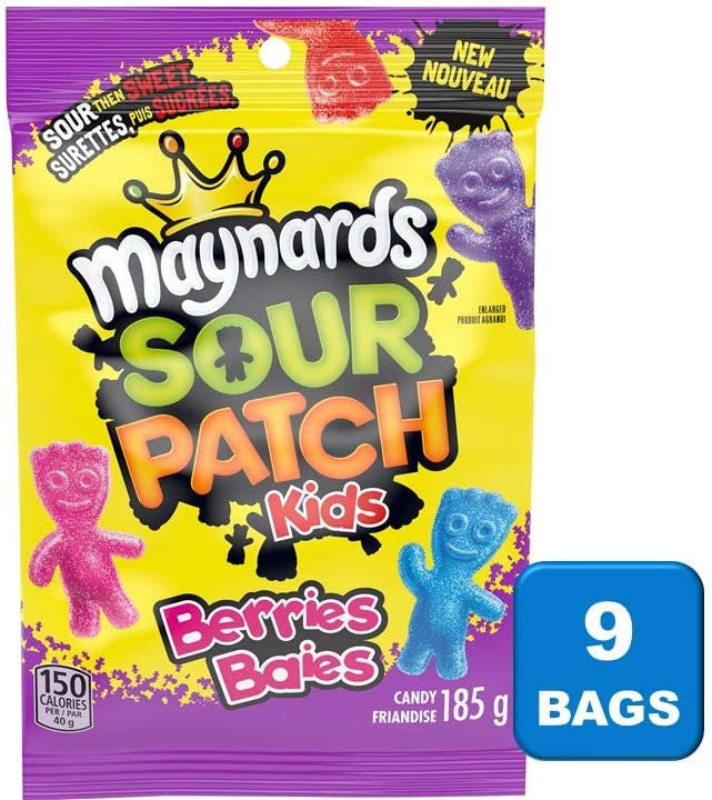 Maynards Sour Patch Kids, Berries, Candy, 185g/6.5 oz., (9pk) {Imported from Canada}