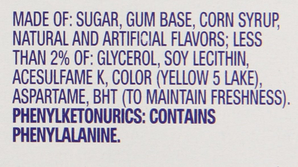 Juicy Fruit Original Bubble Gum, 5 piece pack (18pks) {Imported from Canada}