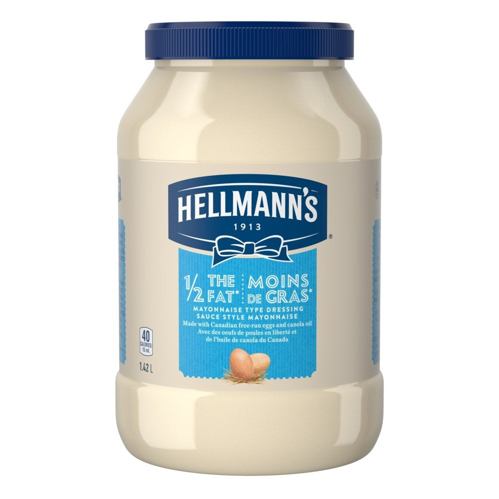 Hellmanns Light 1/2 Fat Mayonnaise 1.42 Liters/1.5 Quarts {Imported from Canada}