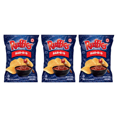 Ruffles Bar-B-Q Potato Chips 200g/7.05oz, 3-Pack {Imported from Canada}