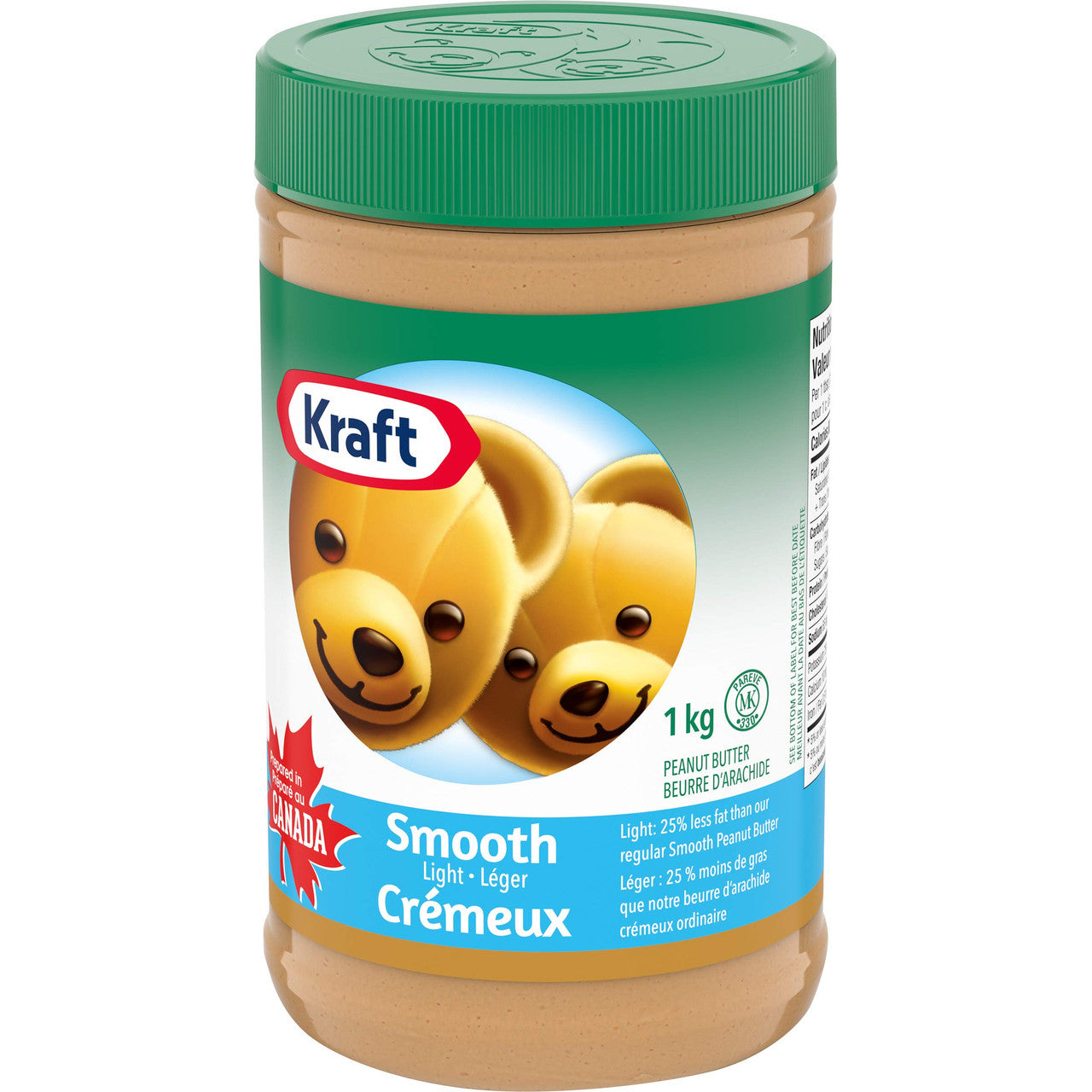 Kraft Peanut Butter, Light Smooth, 1kg/35 oz., (Pack of 12) {Imported from Canada}