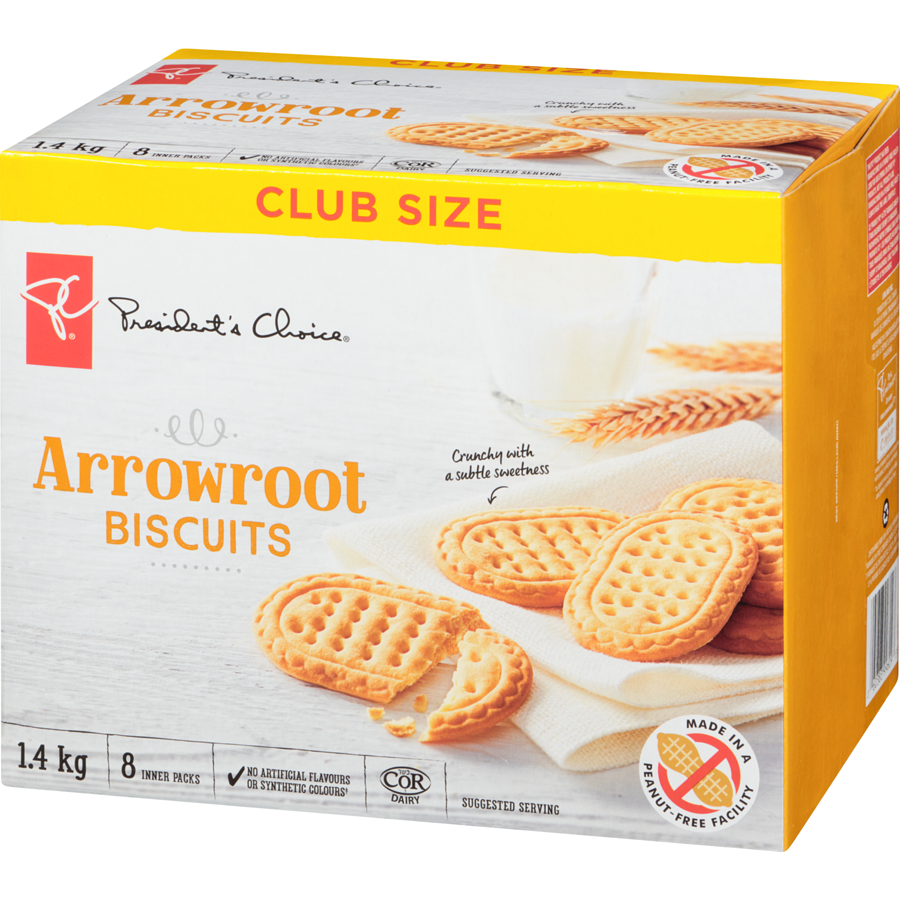 PC Arrowroot Cookies, Club Pack, 1.40 kg/3.1 lb Box, {Imported from Canada}