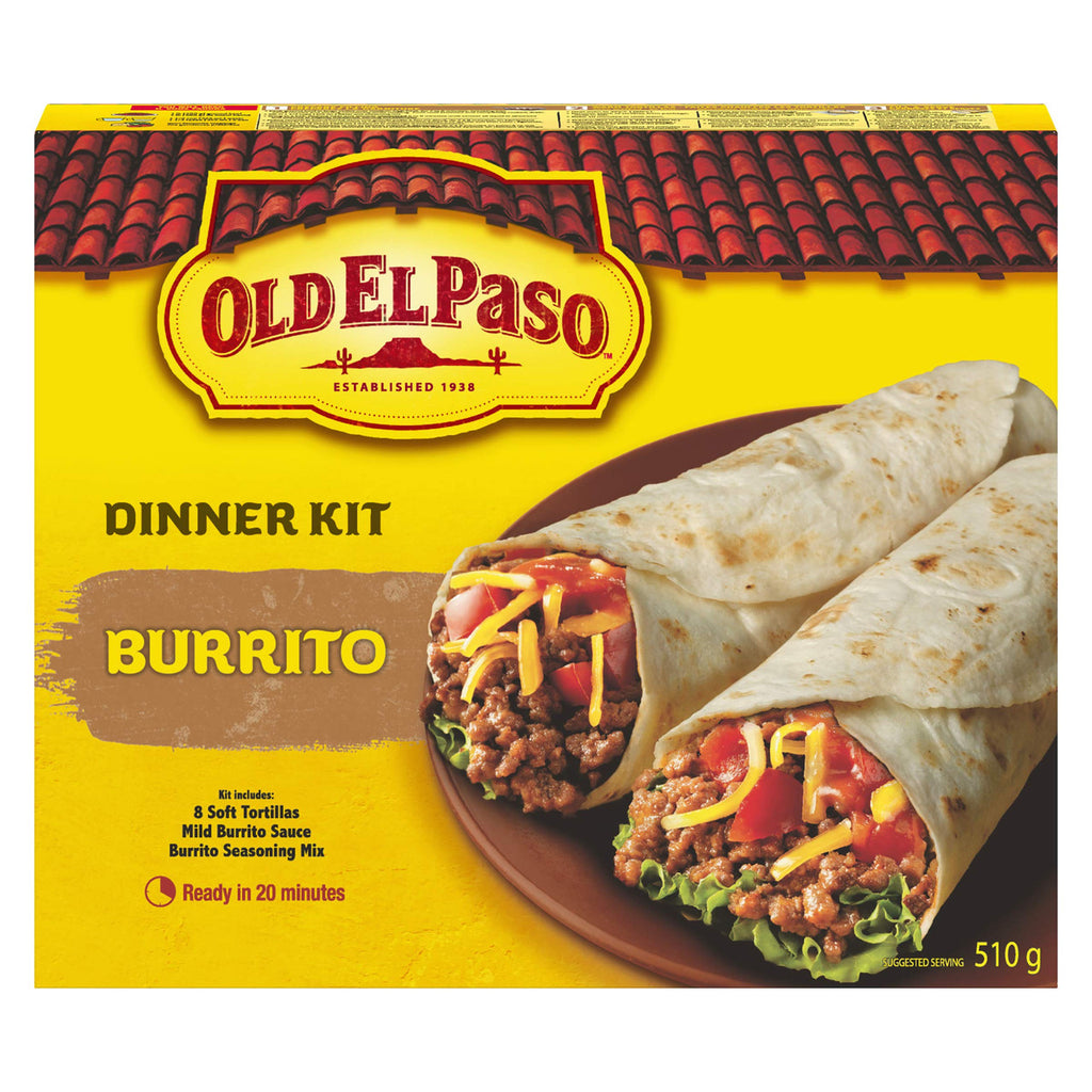 Old El Paso Burrito Dinner Kit, 510g/18 oz., 8 per box, (12 Pack) {Imported from Canada}